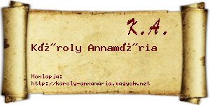 Károly Annamária névjegykártya