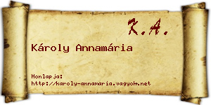 Károly Annamária névjegykártya