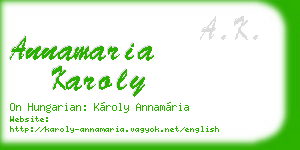 annamaria karoly business card