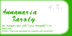 annamaria karoly business card